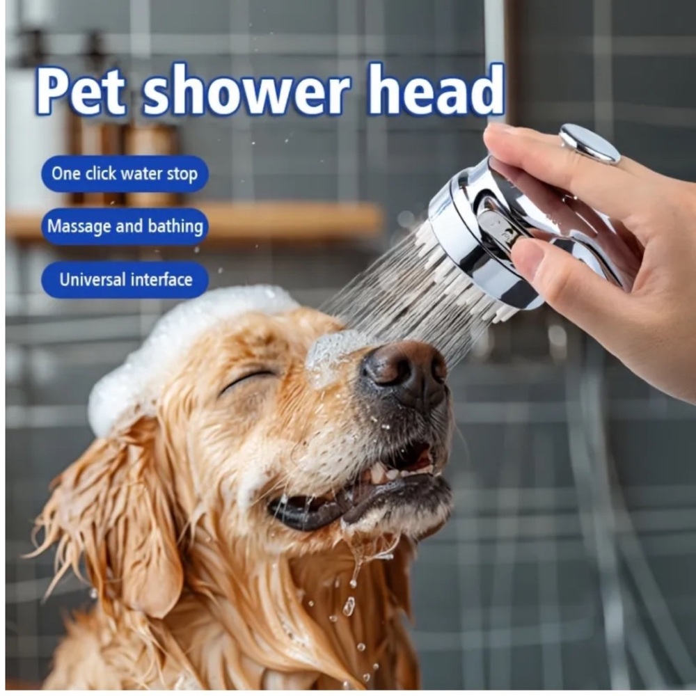 1 AVAIL! Shower Head Attachment for Pet Bathing+Massage, 1Click Start/Stop (NWT)
